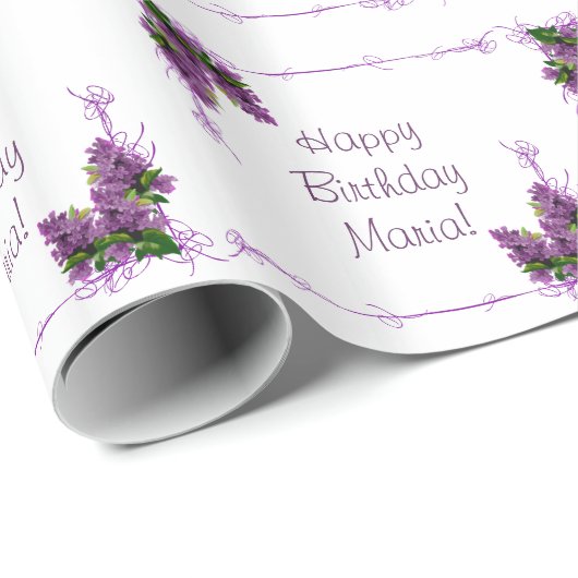 Lilacs Wrapping Paper Geschenkpapier (Rolleneckpunkt)