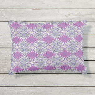 LILAFARBENER ARGYLE STRICK Outdoor-Kissen Kissen Für Draußen