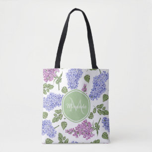 Lilafarbener Flieder Monogramm Tasche