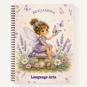 Lilafeeen-Garten-Name und Motiv-Design Notizblock