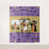 LilaGold Hintergrund für große Fotos Graduation Pa Wandteppich (Vorderseite)