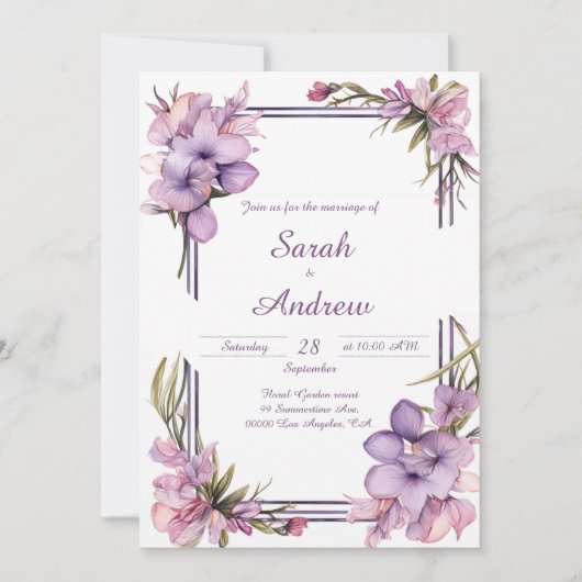 Lilah Blume Art: Personalisierte Einladung zur Hoc (Vorderseite)