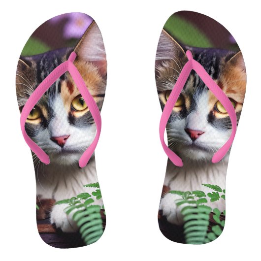 Lilah, die Tortoiseshell: Eine hübsche Katze Badesandalen (Fußbett)