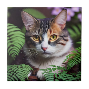 Lilah, die Tortoiseshell: Eine hübsche Katze Fliese