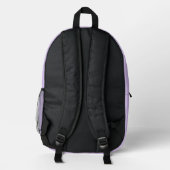 Lilahellblauer Rucksack mit individuellem Namen (Rückseite)