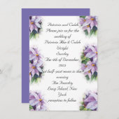 Lilak clematis Wedding Einladung (Vorne/Hinten)