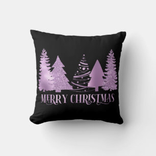 Lilaner Folien-Look Metallischer Froher Weihnachts Kissen
