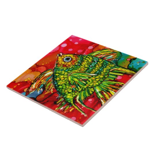 Lilas Engels-Fische II Fliese (Seite)