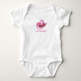 Lil'Cowgirl Pink Cowgirl Hat Baby Bodysuit Baby Strampler