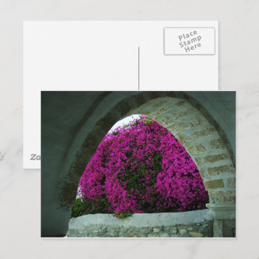 Lilette Blumen durch einen Bogen. Postkarte (Vorne/Hinten)