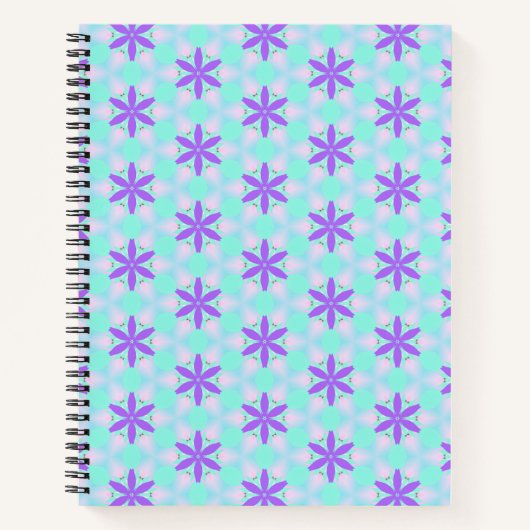 Lilette Blumen mit Aquamarine und rosa Petalen Notizblock (Vorderseite)