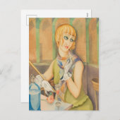 Lili Elbe - Gerda Wegener Feiertagspostkarte (Vorne/Hinten)