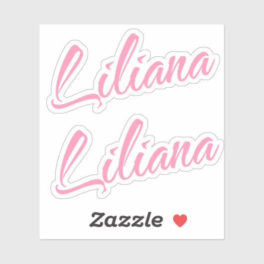 Liliana-Dekorname in Rosa x2-Aufkleber Aufkleber (Blatt)