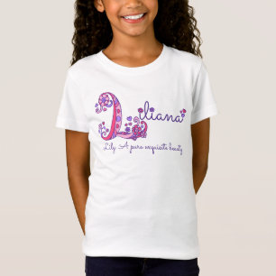 Liliana-Mädchen L Namensbedeutungsmonogrammt-stü T-Shirt
