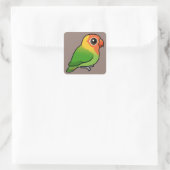 Lilian's Lovebird Quadratischer Aufkleber (Tasche)
