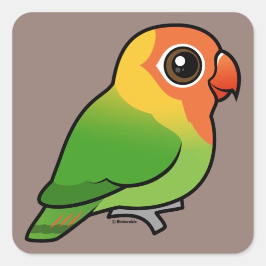 Lilian's Lovebird Quadratischer Aufkleber (Vorderseite)