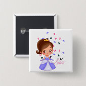 Lilibet benennt Lila Prinzessengeschenke für Mädch Button (Vorne & Hinten)