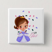 Lilibet benennt Lila Prinzessengeschenke für Mädch Button (Vorderseite)