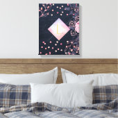 Lilibet Monogram Navy Rosegold Pink Princess Gesch Leinwanddruck (Insitu (Schlafzimmer))