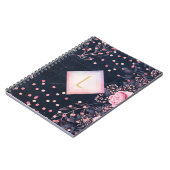 Lilibet Monogram Navy Rosegold Pink Princess Gesch Notizblock (Linke Seite)