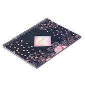 Lilibet Monogram Navy Rosegold Pink Princess Gesch Notizblock (Linke Seite)
