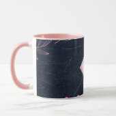 Lilibet Monogram Navy Rosegold Pink Princess Gesch Tasse (Links)