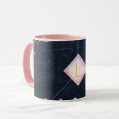 Lilibet Monogram Navy Rosegold Pink Princess Gesch Tasse (Vorderseite Links)
