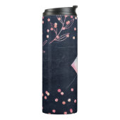 Lilibet Monogram Navy Rosegold Pink Princess Gesch Thermosbecher (Nach links gedreht)
