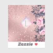 Lilibet Monogram Rosegold Floral fit for Princess Aufkleber (Blatt)