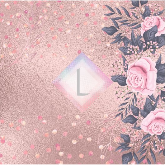 Lilibet Monogram Rosegold Floral fit for Princess Aufkleber (Vorderseite)