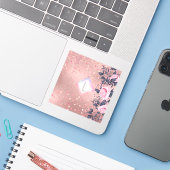 Lilibet Monogram Rosegold Floral fit for Princess Aufkleber (Laptop mit iPhone)