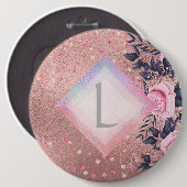 Lilibet Monogram Rosegold Floral fit for Princess Button (Vorne & Hinten)