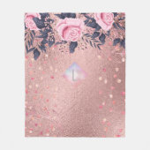 Lilibet Monogram Rosegold Floral fit for Princess Fleecedecke (Vorderseite)