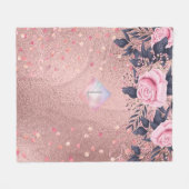 Lilibet Monogram Rosegold Floral fit for Princess Fleecedecke (Vorderseite (Horizontal))