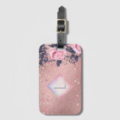 Lilibet Monogram Rosegold Floral fit for Princess Gepäckanhänger (Vorderseite Vertikal)