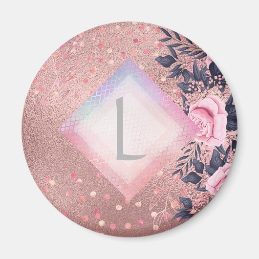 Lilibet Monogram Rosegold Floral fit for Princess Magnet (Vorne)