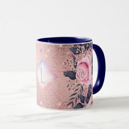 Lilibet Monogram Rosegold Floral fit for Princess Tasse