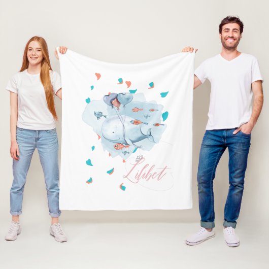 Lilibet nannte magische WALE-Geschenke für Mädchen Fleecedecke (Beispiel)