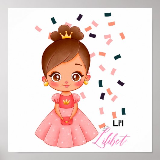 Lilibet nannte Peach Princess Geschenke für Mädche Poster (Vorne)