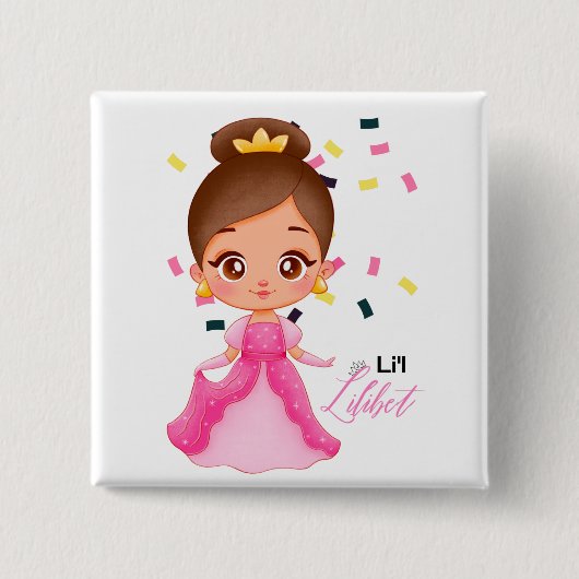 Lilibet nannte Pink Princess Geschenke für Mädchen Button (Vorderseite)