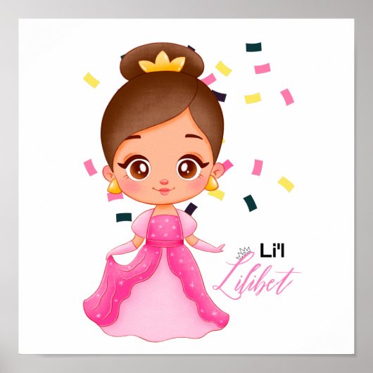 Lilibet nannte Pink Princess Geschenke für Mädchen Poster (Vorne)
