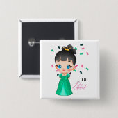 Lilibet nannte Smaragdprinzessengeschenke für Mädc Button (Vorne & Hinten)