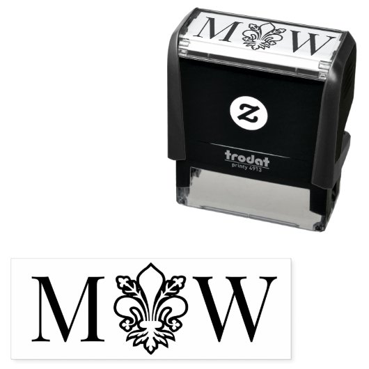 Lilie #11 Couple Wedding 2 Initial Monogram Permastempel (Beispiel)