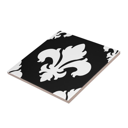 Lilie 2 Schwarzweiss Fliese (Seite)