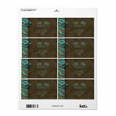 Lilie Address Label Blue Brown Zebra Suede (Vorne)