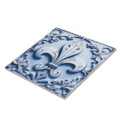 Lilie Antique Light Blue Imitats Relief Fliese (Seite)