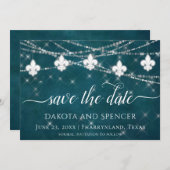 Lilie Aquamarin Lights | Moody Dark Wedding Save The Date (Vorne/Hinten)