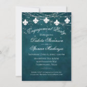 Lilie Aquamarin Lights | Moody Engagement Party Einladung (Vorderseite)