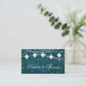 Lilie Aquamarin Lights | Moody Wedding Website Begleitkarte (Stehend Vorderseite)