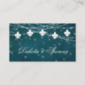 Lilie Aquamarin Lights | Moody Wedding Website Begleitkarte (Vorderseite)